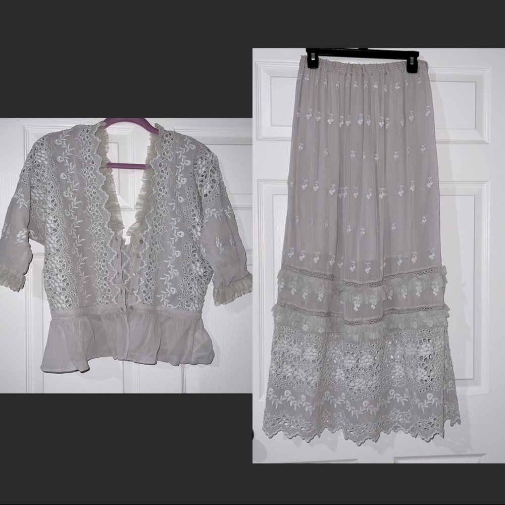 Loveshackfancy Delfina top and skirt S